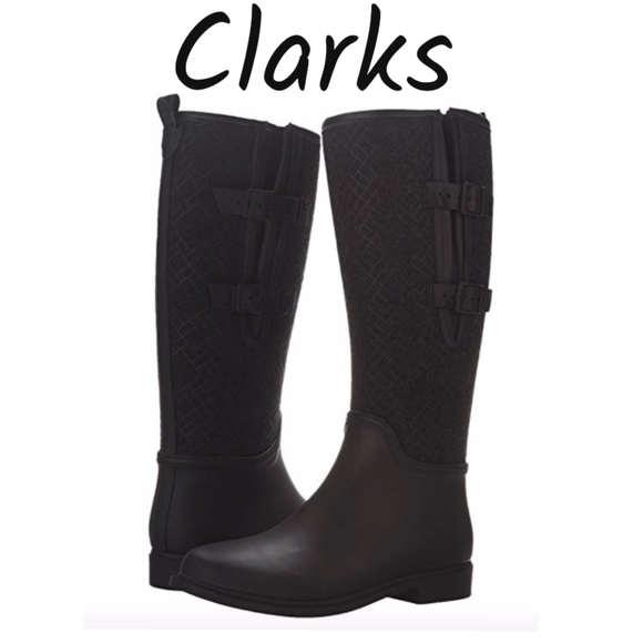 Clarks Shoes - Clarks Arisda Savoy Black Rain Boots Sz 7